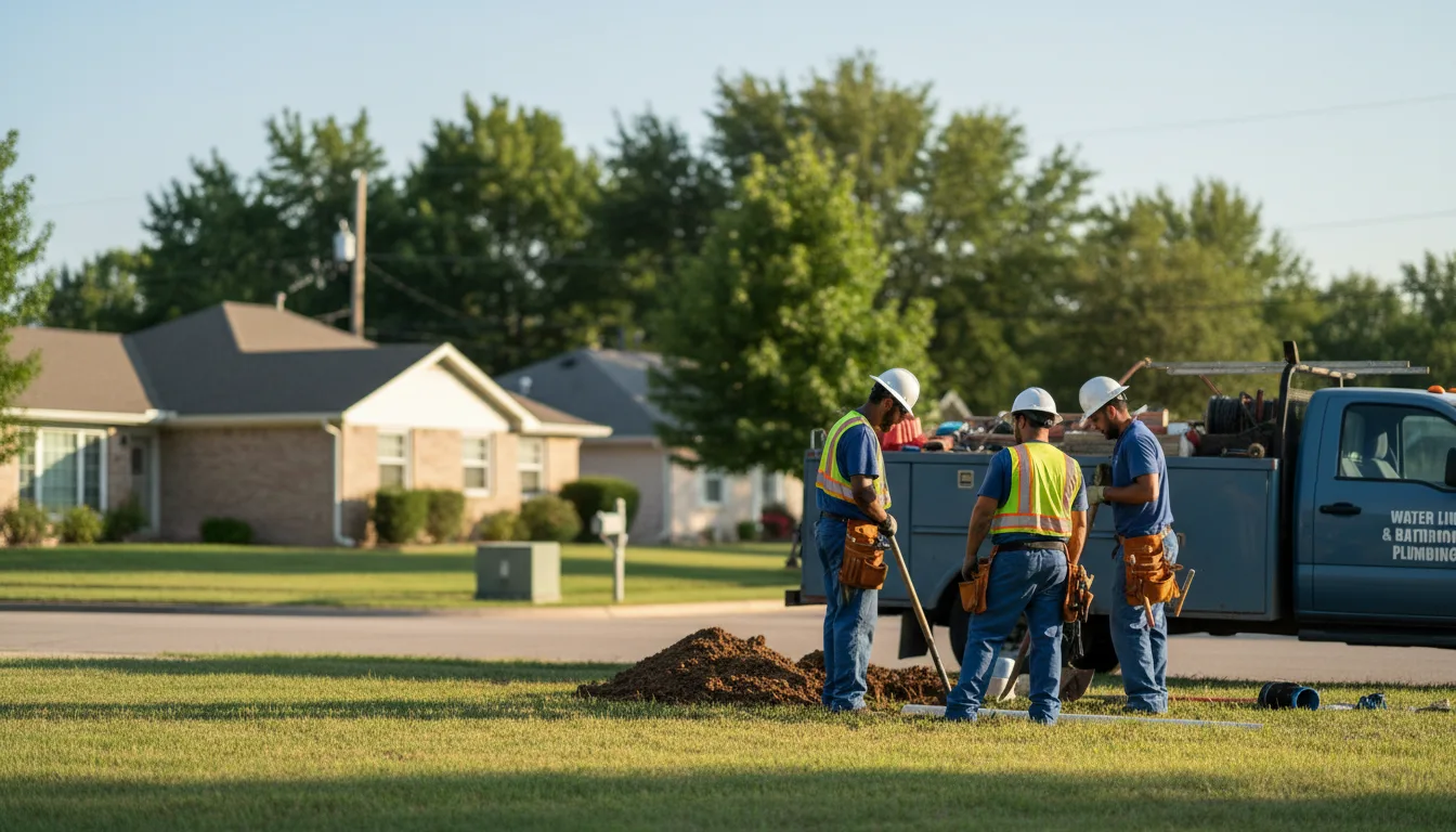 Residential water line and bathroom plumbing service in Fort Dodge, KS